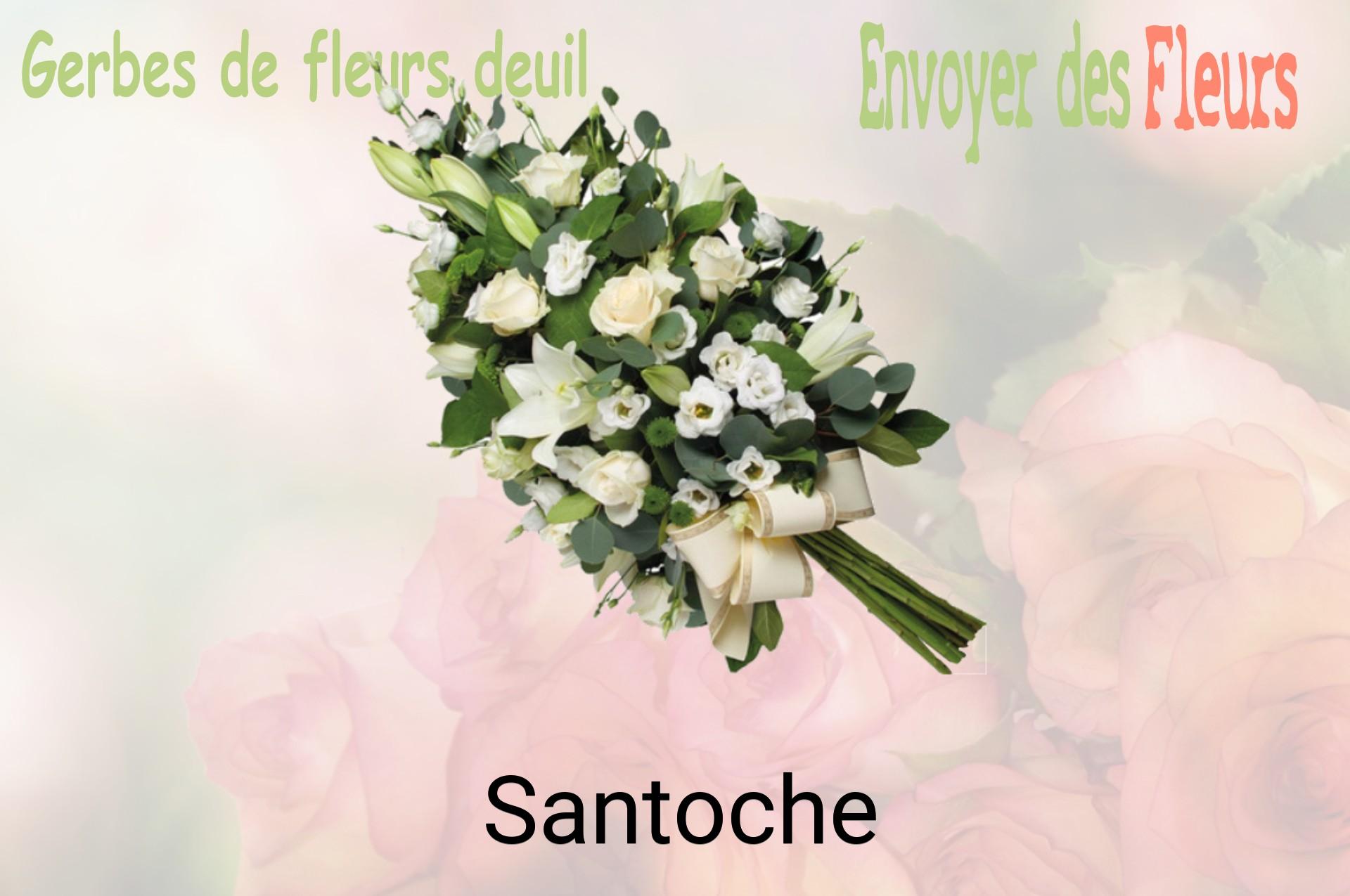Gerbe de fleurs de deuil livrée à Santoche